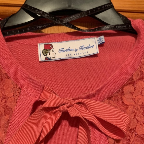 Twelve by Twelve Pink Lace Sweater - Picture 2 of 5